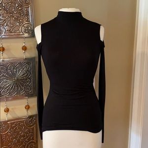 Bailey/44 Black Cold Shoulder Top, Size Small